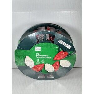 Home Accents Holiday 100 Red Warm White Faceted C9 LED Lights NEW